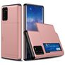 Mobigear Card Samsung Galaxy Note 20 Hülle Hardcase Backcover Stoßfest mit Kartenhalter - Roségold