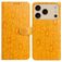Mobigear Flowers iPhone 17 Pro Hülle Klapphülle Geldbörse - Gelb