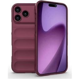 Mobigear Bumpy iPhone 18 Pro Max Hülle Flexibles TPU Backcover - Wine Red