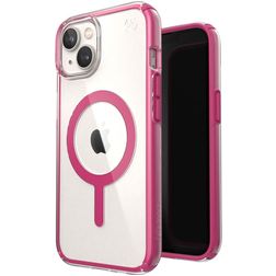 Speck Presidio Perfect Clear Geo iPhone 14 MagSafe Hülle Hardcase Backcover Stoßfest - Clear / Digital Pink