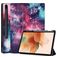 Mobigear Tri-Fold Gel Samsung Galaxy Tab S7 FE Hülle TPU,Kunstleder Klapphülle + Stifthalter - Milky Way
