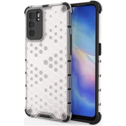Mobigear Honeycomb OPPO Reno 6 5G Hülle Hardcase Backcover Stoßfest - Weiß