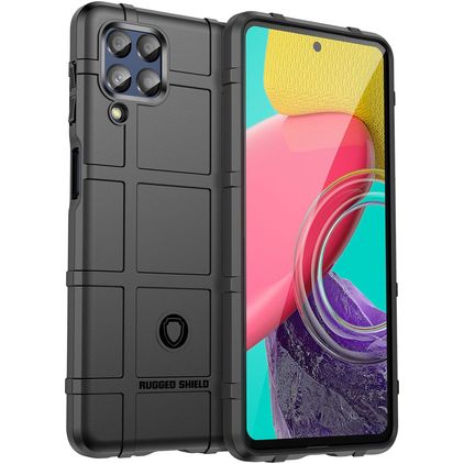 Mobigear Rugged Shield Samsung Galaxy M53 Hülle Flexibles TPU Backcover Stoßfest - Schwarz