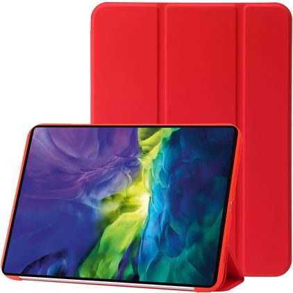 Mobigear Tri-Fold Gel iPad 11 (2025) Hülle TPU,Kunstleder Klapphülle - Rot