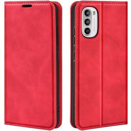 Mobigear Retro Slim Motorola Moto G82 Hülle Klapphülle Geldbörse - Rot