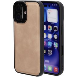 Mobiparts Classic iPhone 16 MagSafe TPU / Kunstleder Backcover - Moonstone Beige