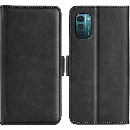 Mobigear Slim Magnet Nokia G21 Hülle Klapphülle Geldbörse - Schwarz