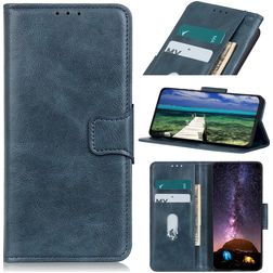 Mobigear Classy Motorola Edge (2021) Hülle Klapphülle Geldbörse - Blau