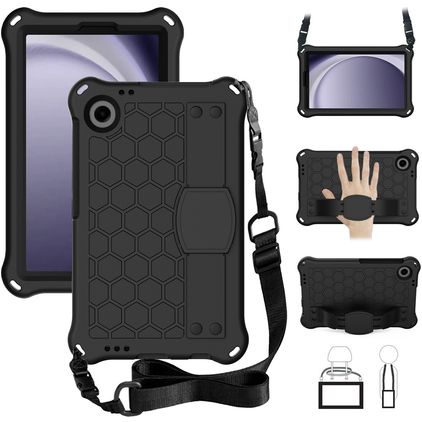 Mobigear HexStrap Samsung Galaxy Tab A11 Hülle EVA Schaum Backcover + Schulterträger - Schwarz