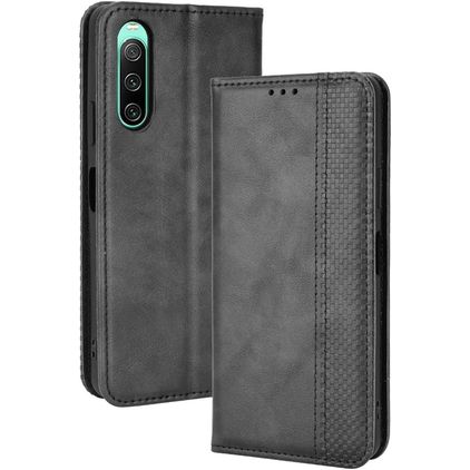 Mobigear Sensation Sony Xperia 10 IV Klapphülle Portemonnaie - Schwarz
