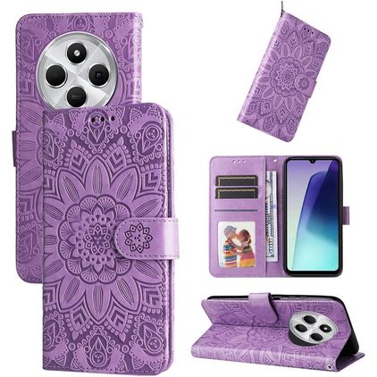 Mobigear Sunflower Xiaomi Redmi 14C Hülle Klapphülle Geldbörse - Lila