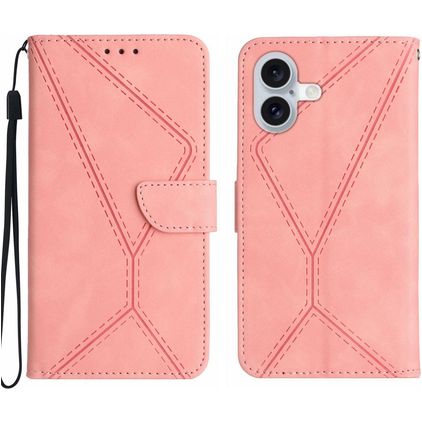 Mobigear Stitch iPhone 17 Hülle Klapphülle Geldbörse - Pink