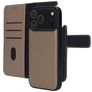 Mobiparts iPhone 17 Pro Max Hülle Echtes Leder Abnehmbare 2in1 Klapphülle Geldbörse - Taupe
