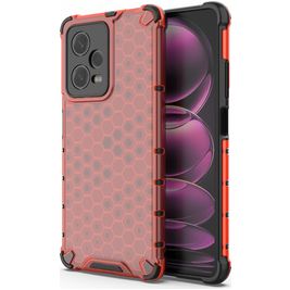 Mobigear Honeycomb POCO X5 Pro Hülle Hardcase Backcover Stoßfest - Rot