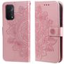 Mobigear Flowers OPPO A74 5G Hülle Klapphülle Geldbörse - Roségold