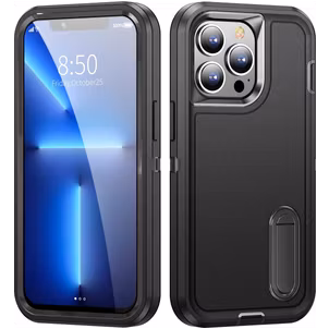 Mobigear Rugged Stand iPhone 14 Pro Hülle Hardcase Backcover Stoßfest mit Ständer - Schwarz