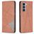 Mobigear Rhombus Slim Motorola Moto G200 5G Hülle Klapphülle - Braun