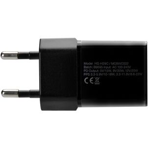 Mobigear Essentials Single USB-C Ladegerät USB-C 1 Meter Power Delivery 20W - Schwarz