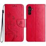 Mobigear Flowers Samsung Galaxy A56 Hülle Klapphülle Geldbörse - Rot