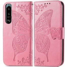 Mobigear Butterfly Sony Xperia 5 IV Hülle Klapphülle Geldbörse - Pink