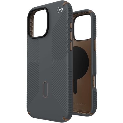 Speck Presidio2 Grip iPhone 16 Pro Max MagSafe Hülle Hardcase Backcover Stoßfest - Charcoal Grey