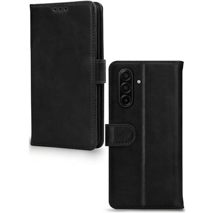 Mobilize Wallet Samsung Galaxy A26 Hülle Echtes Leder Klapphülle Geldbörse - Schwarz