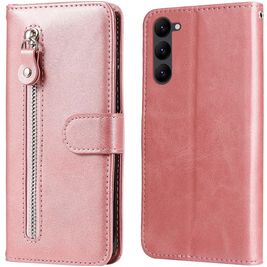 Mobigear Zipper Samsung Galaxy S23 Hülle Klapphülle Geldbörse - Roségold