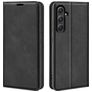 Mobigear Retro Slim Samsung Galaxy A55 Hülle Klapphülle Geldbörse - Schwarz