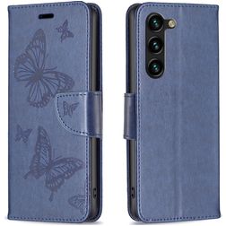 Mobigear Butterfly Samsung Galaxy S24 Plus Hülle Klapphülle Geldbörse - Blau