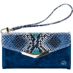Mobilize Gelly Velvet Samsung Galaxy A40 Hülle Abnehmbare 2in1 Clutch - Royal Blue Snake