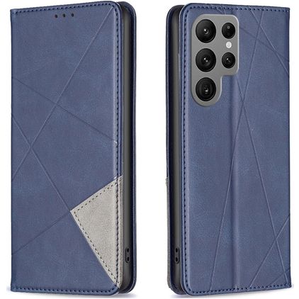 Mobigear Rhombus Slim Samsung Galaxy S24 Ultra Hülle Klapphülle - Blau