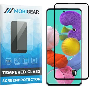 Mobigear Premium Samsung Galaxy A51 Panzerglas Gehärtetes Glas Displayschutz - Hüllenfreundlich - Schwarz
