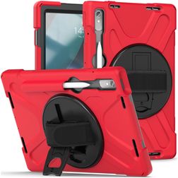 Mobigear SureGrip XGuard Lenovo Tab P11 Pro Gen 2 Hülle Kunststoff / Silikon Backcover + Stylus-Halter + Ständer - Rot