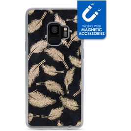 My Style Magneta Samsung Galaxy S9 Hülle Flexibles TPU Backcover - Golden Feathers