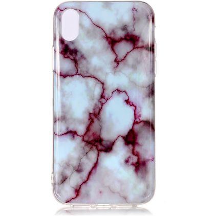 Mobigear Marble iPhone XS Max TPU (flexibel) Backcover - Lila