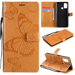 Mobigear Butterfly OPPO A53s Klapphülle Portemonnaie - Cognac