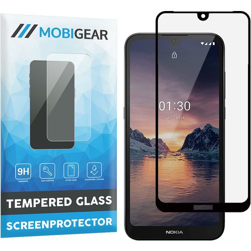 Mobigear Premium Nokia 1.3 Panzerglas Gehärtetes Glas Displayschutz - Hüllenfreundlich - Schwarz