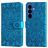Mobigear Sunflower Samsung Galaxy S26 Plus Hülle Klapphülle Geldbörse - Blau