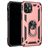 Mobigear Armor Ring iPhone 12 Hülle Hardcase Backcover Stoßfest mit Ringhalter - Roségold