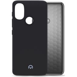 Mobilize Rubber Gelly Motorola Moto E20 Hülle Flexibles TPU Backcover - Matt Black