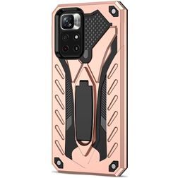 Mobigear Armor Stand POCO M4 Pro 5G Hülle Hardcase Backcover Stoßfest mit Ständer - Roségold
