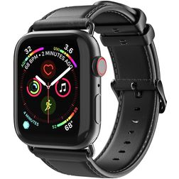 Dux Ducis Business Leder Apple Watch Armband Dornschließe - 49/46/45/44 mm - Schwarz