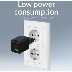 Mobilize Dual USB / USB-C Ladegerät Power Delivery 30W - Schwarz