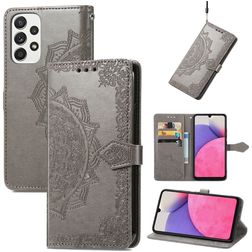 Mobigear Mandala Samsung Galaxy A33 Hülle Klapphülle Geldbörse - Grau