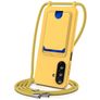 Mobigear Lanyard Card Samsung Galaxy A37 Silikon Handykette mit Kartenhalter - Gelb