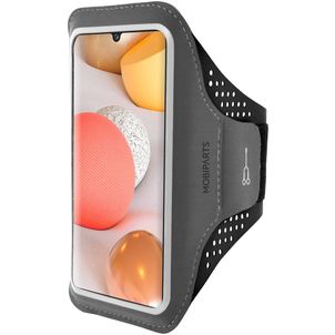 Mobiparts Comfort Fit Handyhalterung Joggen Samsung Galaxy A42 Sporthülle Neopren Sportarmband - Schwarz