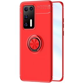 Mobigear Armor Ring Huawei P40 Hülle Flexibles TPU Backcover Stoßfest mit Ringhalter - Rot
