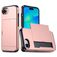 Mobigear Card iPhone 16e Hülle Hardcase Backcover Stoßfest mit Kartenhalter - Roségold