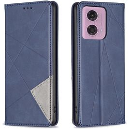 Mobigear Rhombus Slim Motorola Moto G04 Hülle Klapphülle - Blau