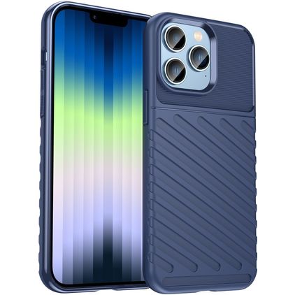 Mobigear Groove iPhone 14 Pro Hülle Flexibles TPU Backcover - Blau